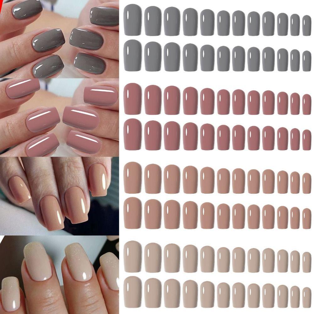96pcs French Fake Nials Long Square and Ballerina Nail Tips Manicure False Nails DIY