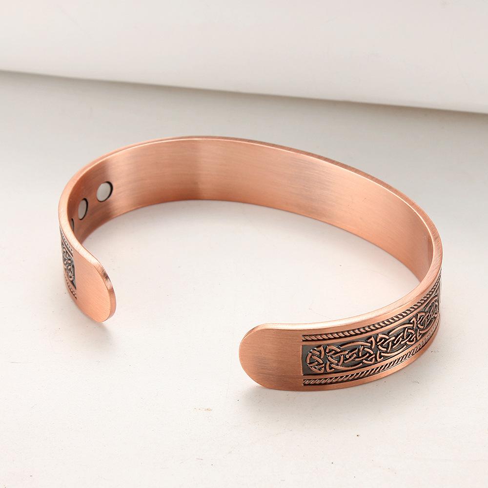 European and American Vintage Bronze Tree of Life Magnetic Bracelet for Men and Women