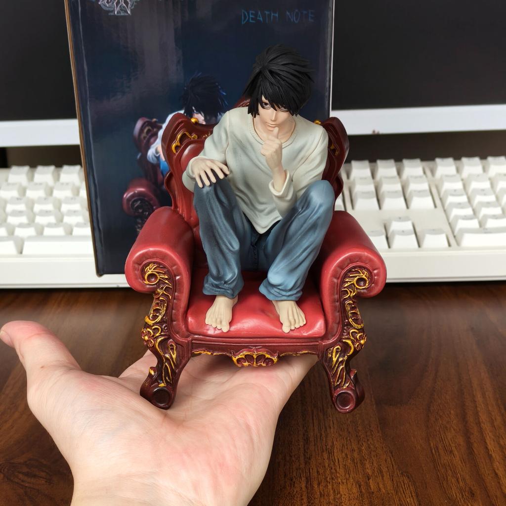 НОВЫЙ Полностью раскрашенный Тетрадь смерти L. Фигурка Lawliet Squatting Sofa Модель Декорация Тетрадь Смерти Коллекционная Кукла Фигурка Персонажа Подарок