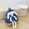 Cute Bunny Design Preschool Backpack Durable Soft Canvas Schoolbag For Kids Unisex