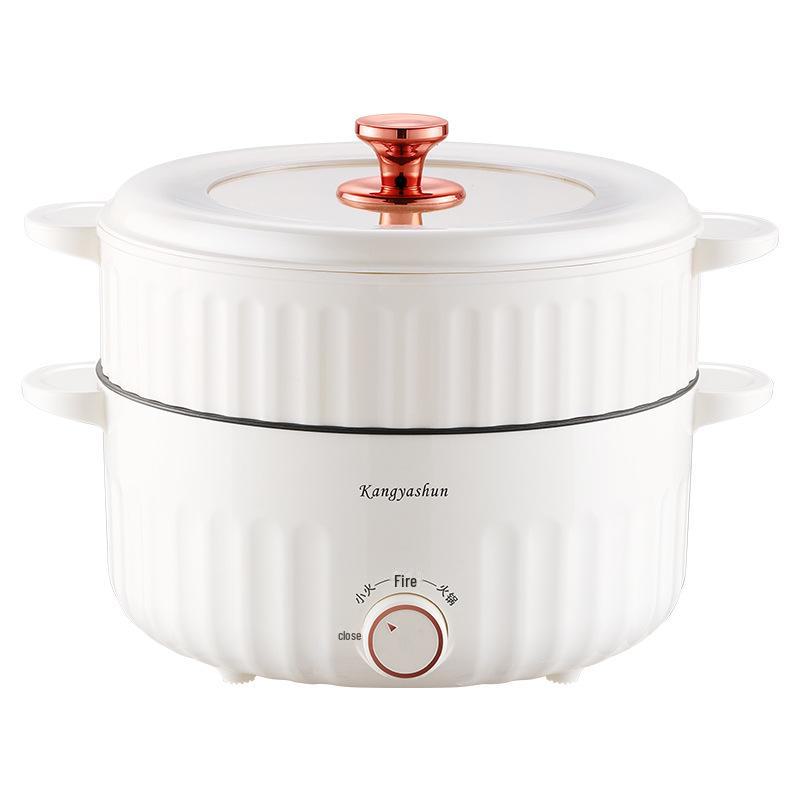 Компактная многофункциональная электрическая кастрюля для приготовления пищи: Электрическая сковорода, горячая кастрюля, мини-лапшеварка и рисоварка. Идеально подходит для общежитий и домов.