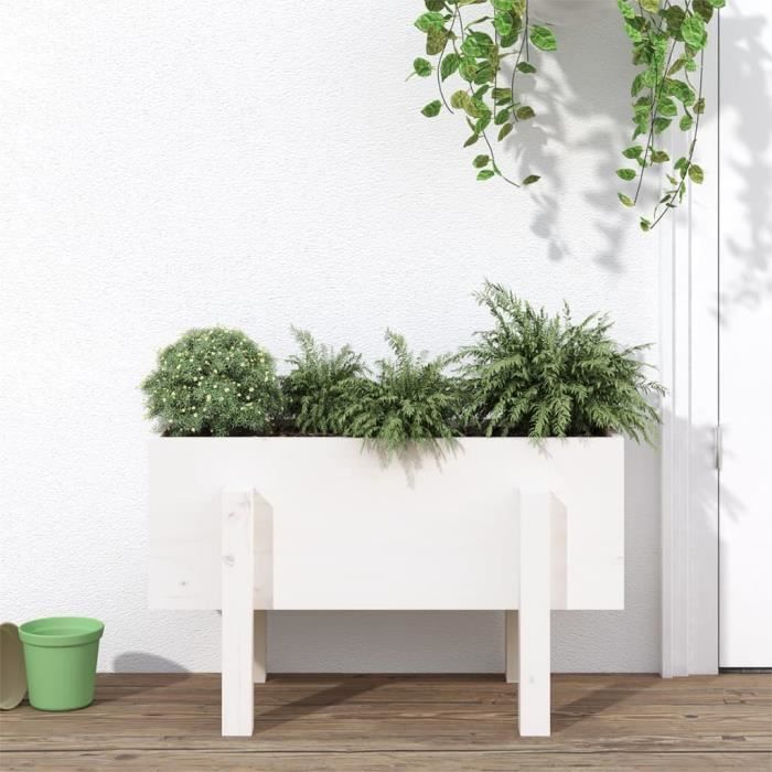 VidaXL Planter White 62x30x38 Cm Solid Pine Wood 825178