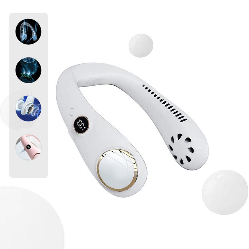 Безлопастной шейный вентилятор USB-зарядка Аккумулятор 2000 мАч Портативный шейный вентилятор с креплением на шею для кемпинга на открытом воздухе