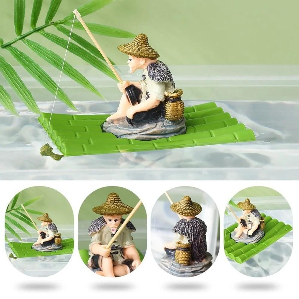 Realistic Fisherman Figurine Miniature Fish Tank Decorations Aquarium Decor Aquarium Use