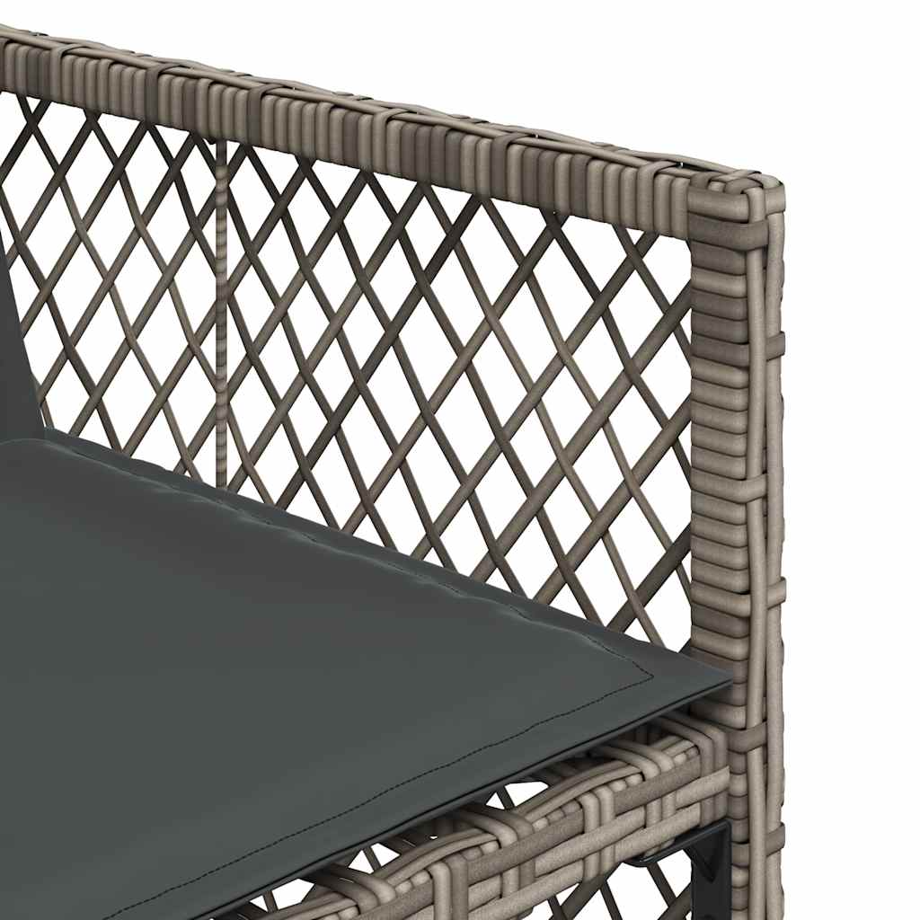 11 piece Grey Garden Dining Set with Cushions Poly Rattan