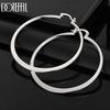 925 Sterling Silver 55mm Round Piercing Earrings Fashion Wedding Jewelry