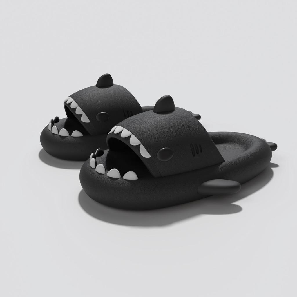 Thick-Soled Shark EVA Slippers for Kids and Parents - Non-Slip, Soft, Indoor Summer Sandals