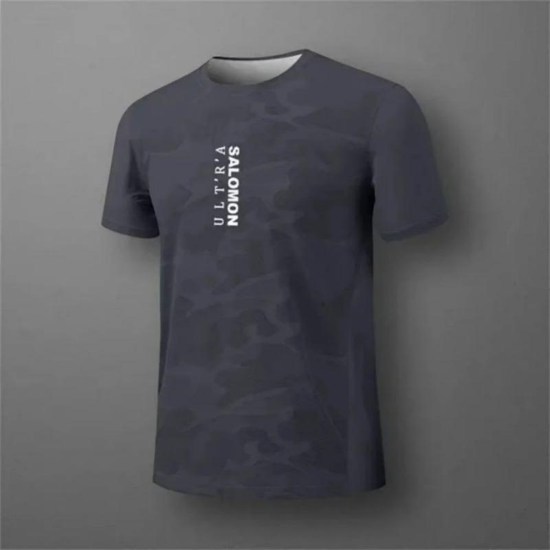 summer breathable and comfortable round neck T-shirt with letter printed pattern for outdoor running, casual and dry top