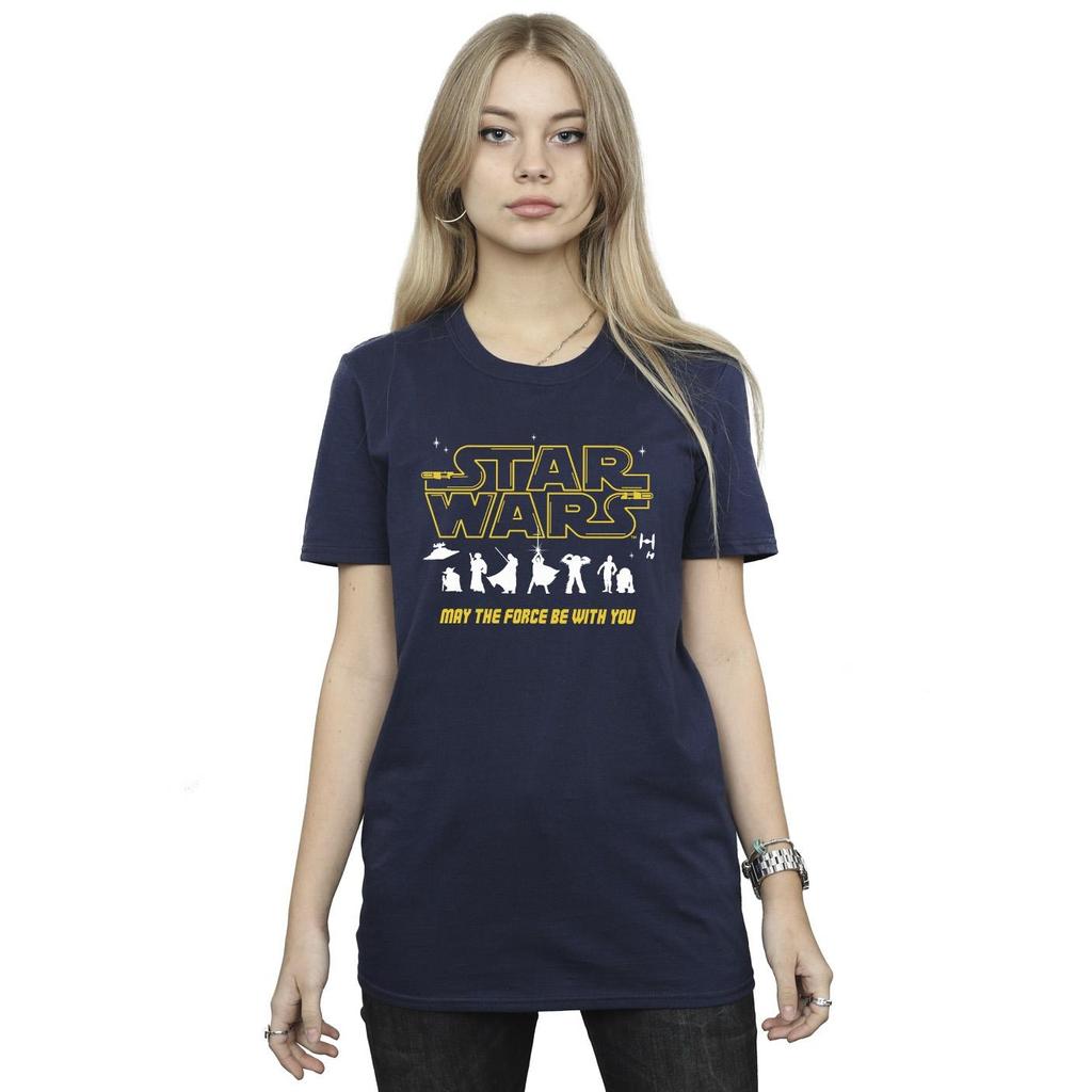 Star Wars Womens/Ladies Silhouettes Force Cotton Boyfriend T-Shirt