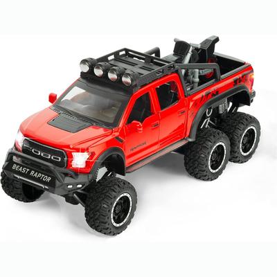 Литая под давлением металлическая модель автомобиля Ford F150 Raptor в масштабе 1/28, со звуком и светом для детей от 3 лет и старше