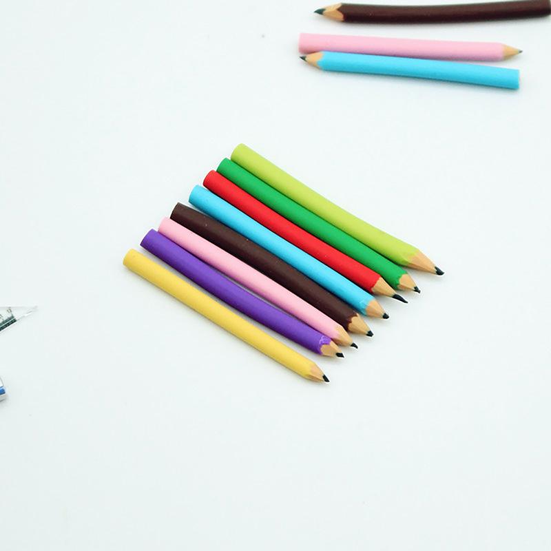 5Pcs Dollhouse Miniature Colored Pen Mini Pencil School Supplies Model Kid Pretend Play Toy Doll House Accessories