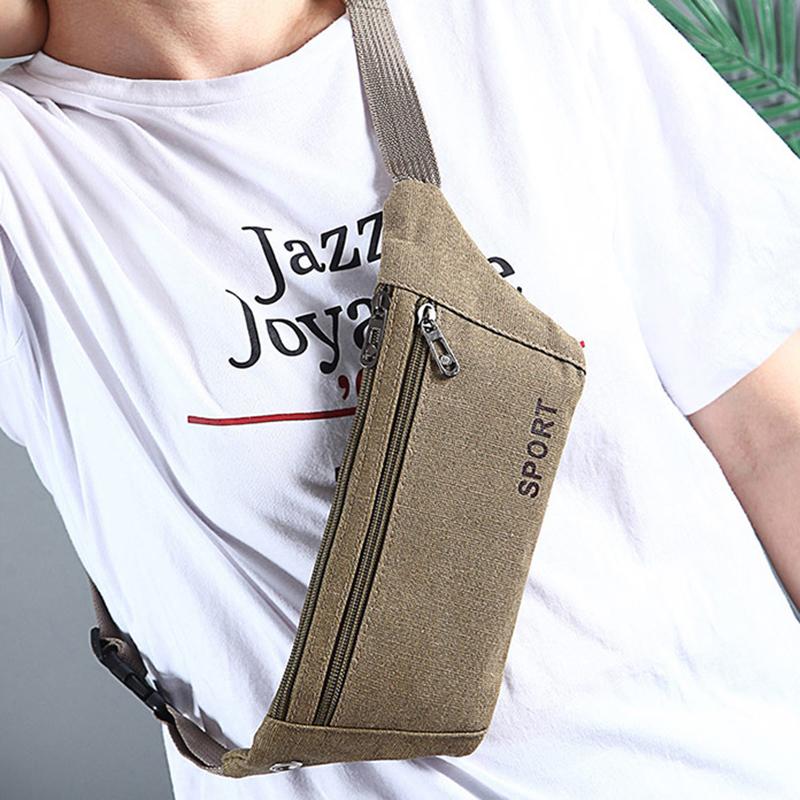 Canvas Fit Waistpack Мобильный поясной рюкзак мужской спортивный на открытом воздухе для отдыха на бега Защита от кражи Ультратонкий Невидимый