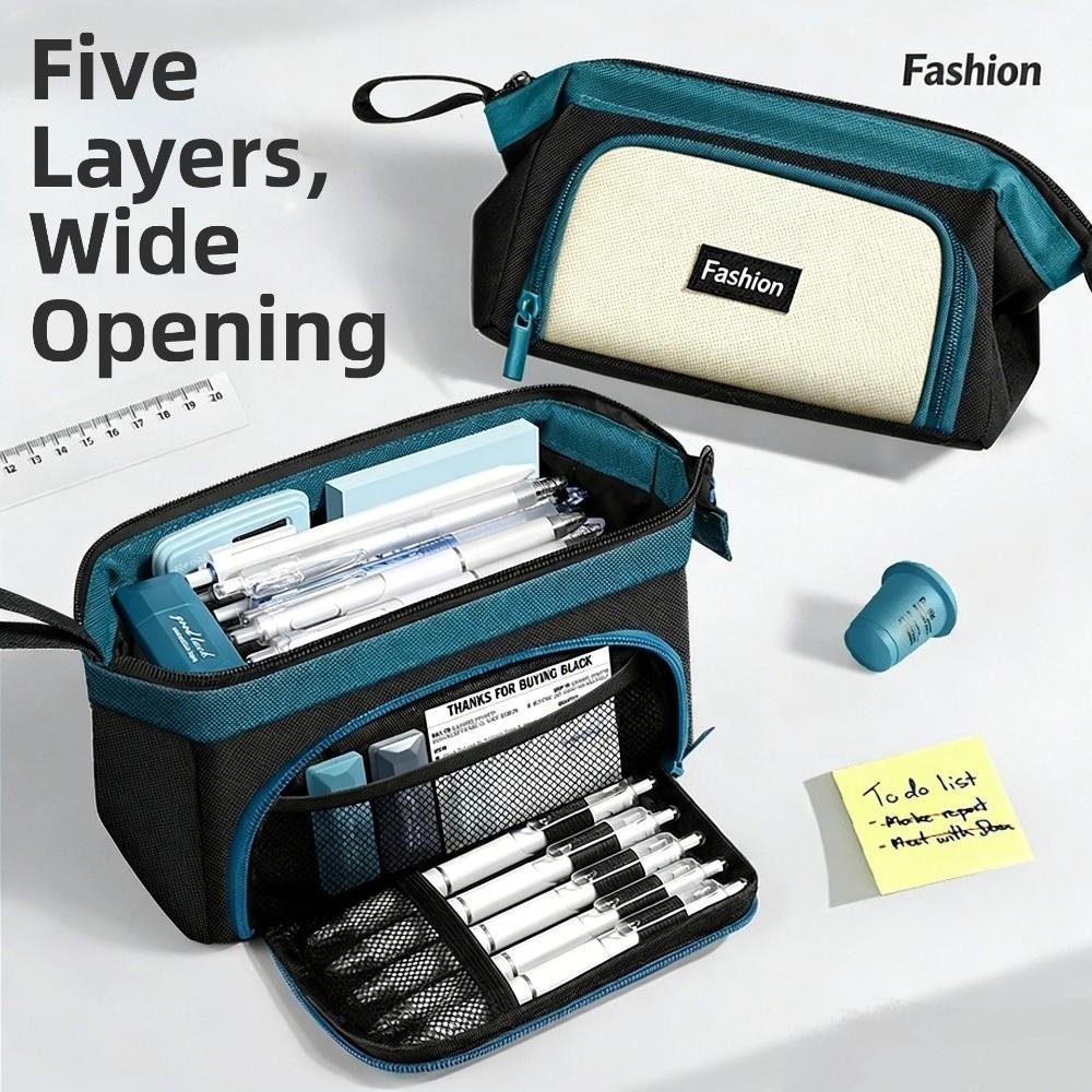 Oxford Cloth Pencil Case Waterproof Stationery Pouch New Pencil Bag Student Use