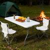 Портативный складной стол для кемпинга с ручкой Легкий Сверхпрочная металлическая рама Столешница из HDPE Складывающийся пополам стол Открытый туризм Пеший туризм Барбекю Складной