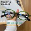 New Trendy Small Oval Reading Glasses Men Women Ultralight Far Sight Eyeglasses Unisex Fashion Presbyopia Prescriptions +1.0+4.0