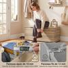 Storage chest, storage bench with hinged lid and safety hinges, 100 x 40 x 40 cm, natural