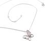 [L2039] - White 'Butterfly' Silver Necklace