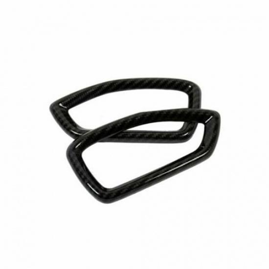 For Hyundai Santa Fe 2019-2021 2X Carbon Fiber Side Air Outlet Vent Cover Trim