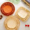 3Pcs/Set Bamboo Round Storage Tray Fruit Handwoven Vegetable Container Cake Plate Basket Kitchen