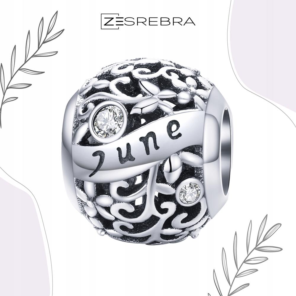 Charms Month Of June Pr 925 Bead Zirconia Bead Beads June