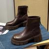 2025 Autumn and Winter New Thick-soled Fashion Short Boots Versatile British Style Short Boots