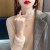 Fleece Thickened Semi-turtleneck Bottoming Shirt Women's Long-sleeved Autumn and Winter Inner One-piece Fleece German Fleece Top To Keep Warm