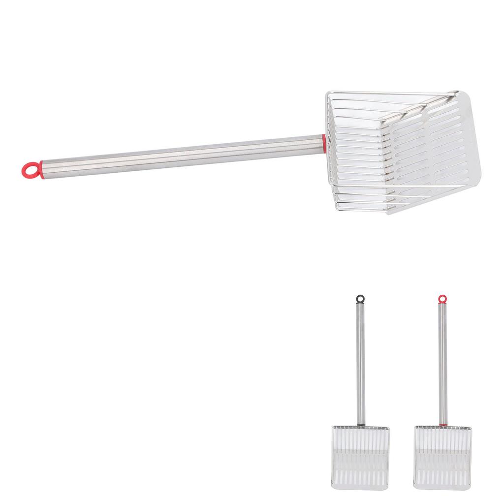 Совок для кошачьего туалета с длинной ручкой, металлический, съемный, антиразбрызгивающий, быстрая фильтрация, лопата для кошачьего туалета