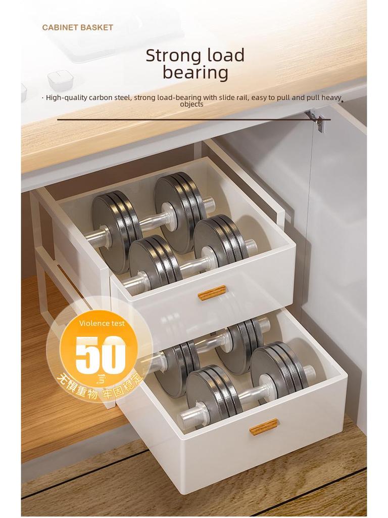 Стойка для шкафа с ящиками: Выдвижная корзина для специй и мисок