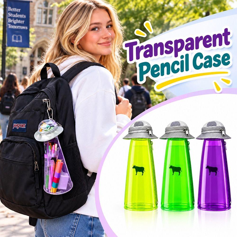 Alien Charm Transparent Pencil Case Zipper Closure Stationery Organizer Stationery Storage
