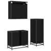 Bathroom Furniture Set 3 pcs Black Oak Effect Particleboard