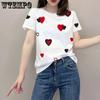 WTEMPO Женские летние хлопковые футболки с короткими рукавами. Женские повседневные универсальные топы с круглым вырезом и принтом Love.