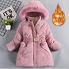 Winter Girls Coat Keep Warm Thicken Kids Jacket Hooded Zipper Fur Collar Princess Outerwear Children Clothing