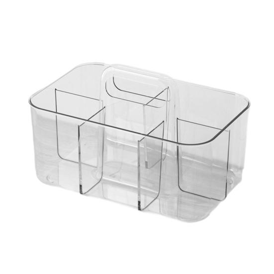 Ящик для хранения Штабелируемый Органайзер для стола с ручкой Большая вместимость 5 отделений Подставка для хранения канцелярских товаров и косметики