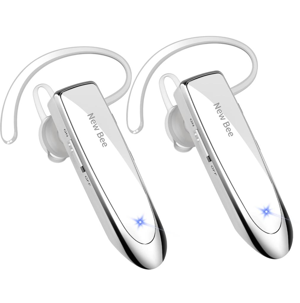 New Bee Bluetooth Single Ear Bluetooth Ear Hook 260mAh Large 24 Hours Continuous 1440 Hours for Both Left and Right SIRI Noise Comfortable To