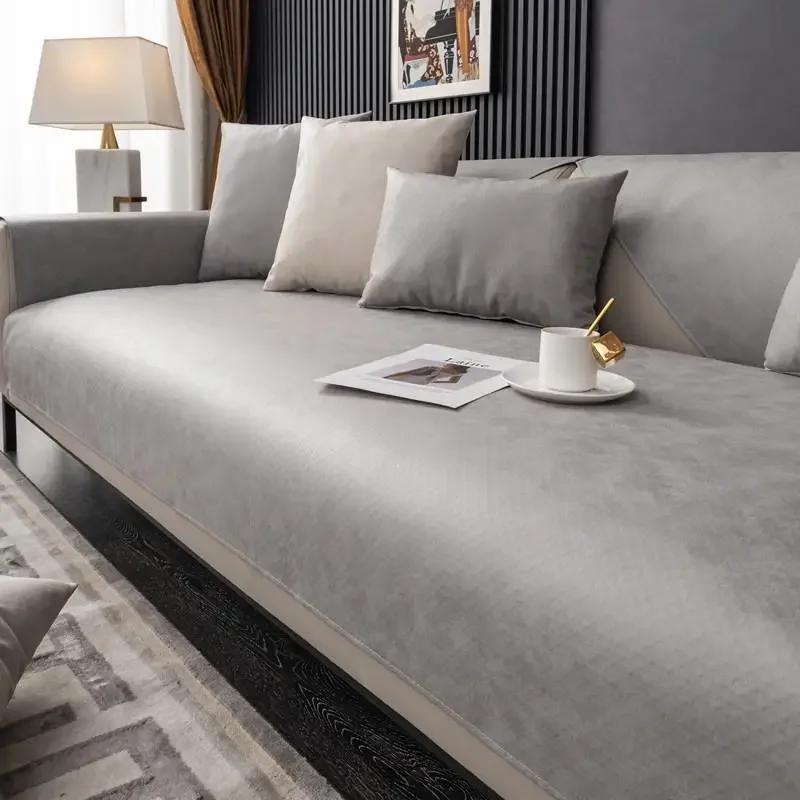 Однотонные чехлы для диванов, водонепроницаемые, универсальные, для всех сезонов, чехлы для стульев, разные размеры, нескользящий коврик, декор для гостиной