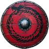 Wooden Viking Round Dragon Face Shield Armor Shield, 24 Inch Handmade Shield, Red