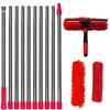 Extended Window Cleaning Kit 2 In 1 Double Sided Glass Squeegee Cleaner Duster Mop 180° Swivel Window Cleaning Tools