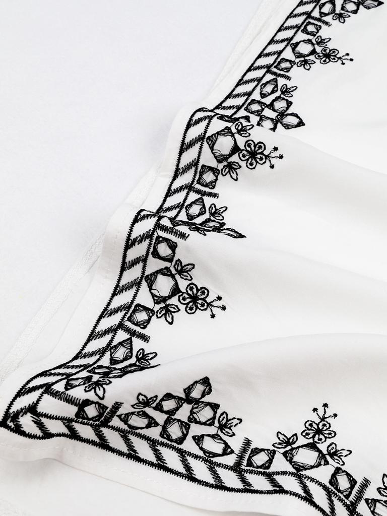 Bohemian White V Neck Bikini Cover-ups Long Tunic Sexy Kaftan Dress Women Plus Size Beach Wear Swim Suit Cover Up