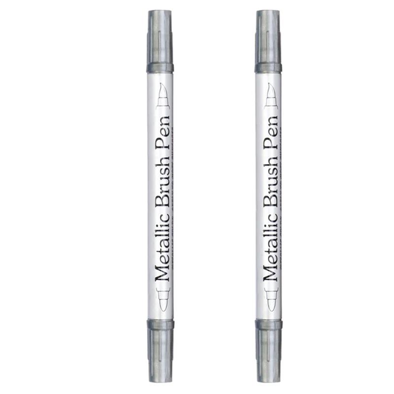 Двусторонние цветные металлические водостойкие перманентные маркеры-ручки Золотой Серебряный Цвет для DIY Арт-маркера Ручка Арт-рисование Принадлежности