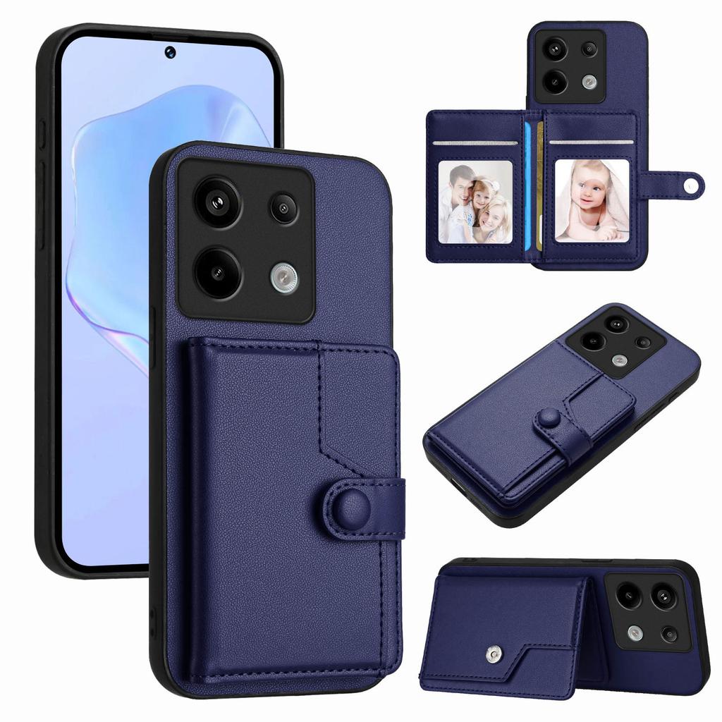 For Xiaomi Poco X6 5G/Xiaomi Redmi Note 13 Pro 5G Case RFID Blocking Card Holder Kickstand TPU + PU Leather Phone Back Cover