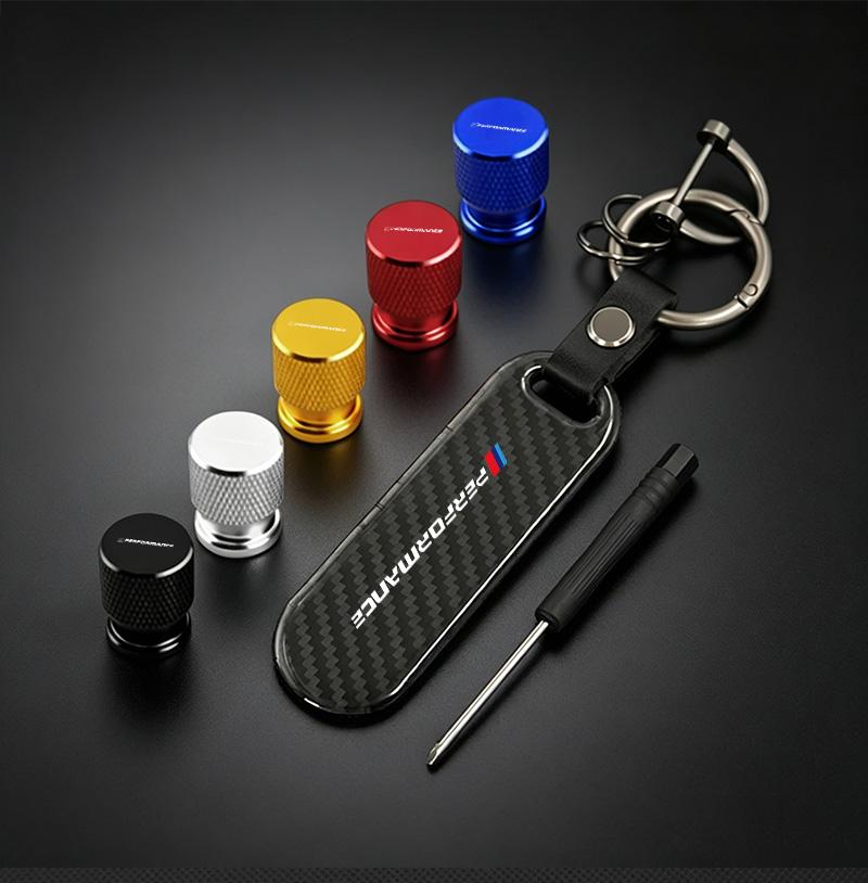 Car Valve Caps Wheel Tires Air Tyre Stem Protective Cover And Car Keychain For BMW M Emblem E46 E36 E34 F10 E90 F30 E53 E30 E87 IJOPV1
