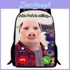 Школьный рюкзак Johnpork Pig God с геометрическим принтом для подростков и студентов
