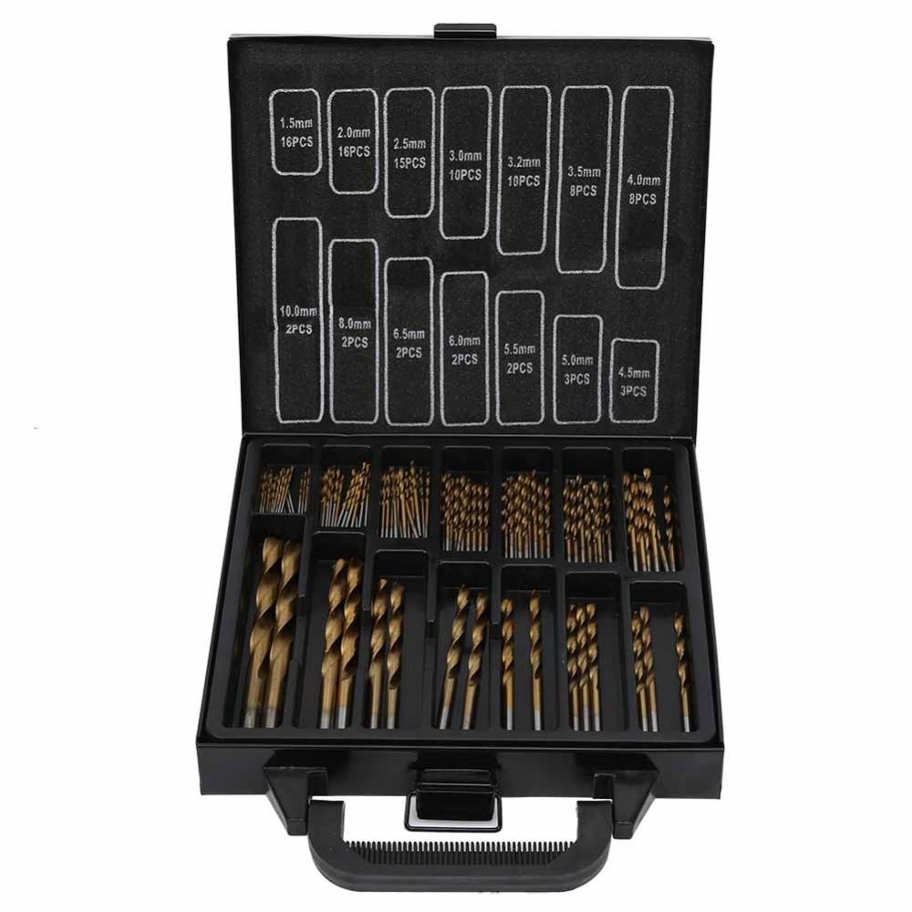 99pcs Round Shank High Speed Steel Drill Bits HighSpeed Steel Jobber Drill Bits  Hardened Metal