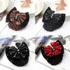 1Pcs Bowknot Net Bun Hair Cover Satin Bow Bun Crochet Net Durable Elastic Hairnet  for Women