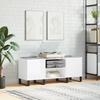 VidaXL Record Cabinet High Gloss White 121x38x48 Cm Engineered Wood 831686