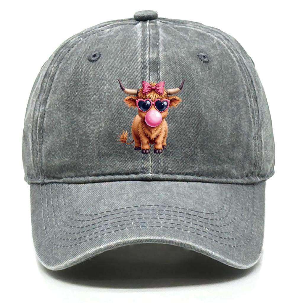 Cute Cow With Glasses Print Snapback Baseball Hat Woman's Cap Hip Hop Adjustable Baseball Cap Perfect For Outdoor Accessory
