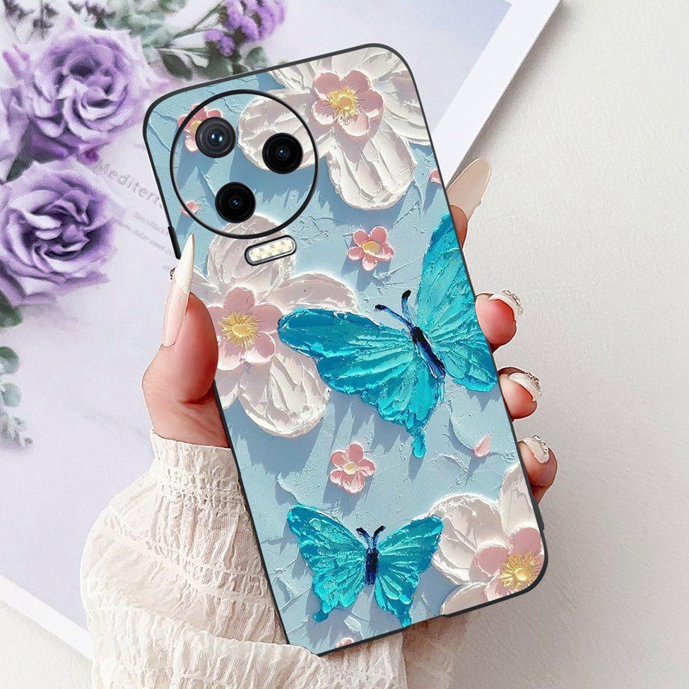 Для Infinix Note 12 Pro 4G Чехол X676B Силиконовый Милый Кот Модные Цветы Расписная Крышка Для Телефона Inifnix Note 12 Pro Чехол-Бампер