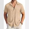Fashionable Summer Men's Fashion Striped Casual Beach Shirt Short Sleeved Shirt