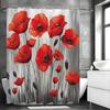 Красный мак занавеска для душа, Декоративная занавеска для душа для ванной комнаты, Водонепроницаемая занавеска для душа с крючками