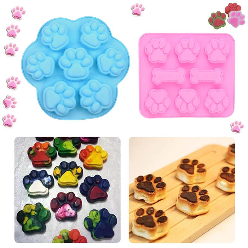 Силиконовые формы для косточек щенков, кошачьих лап, шоколадных форм для печенья, для выпечки, антипригарные формы для лакомств для собак, подходящие для микроволновой печи